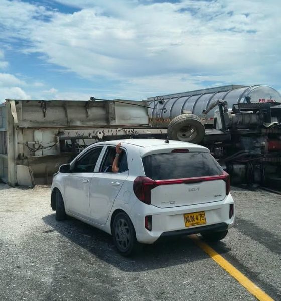 Accidente entre Ciénaga y Barranquilla ocasiona fuerte trancón