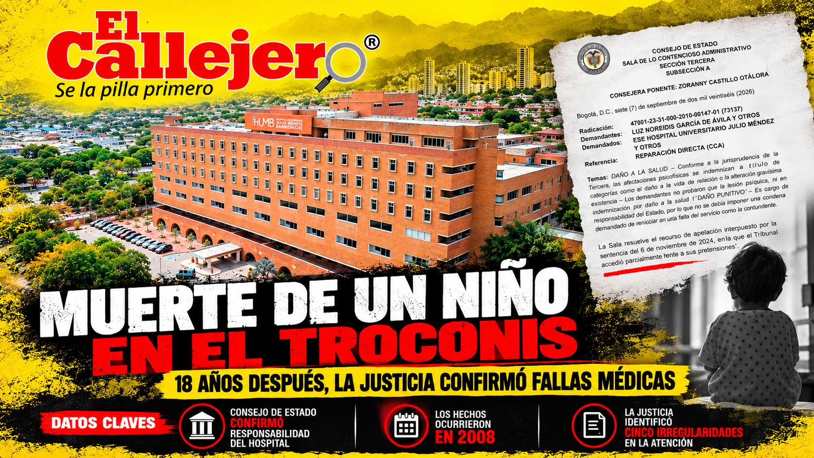 El niño que falleció en el Troconis: las fallas médicas que la justicia confirmó