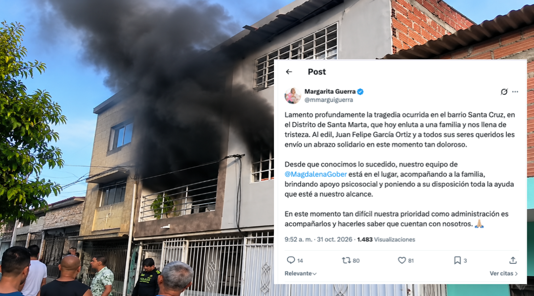 Margarita Guerra se solidariza con familiares de víctimas del incendio en Santa Cruz