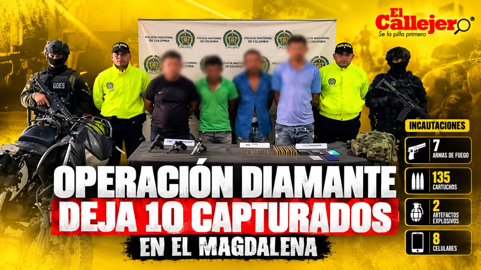Operación Diamante deja 10 capturados en el Magdalena