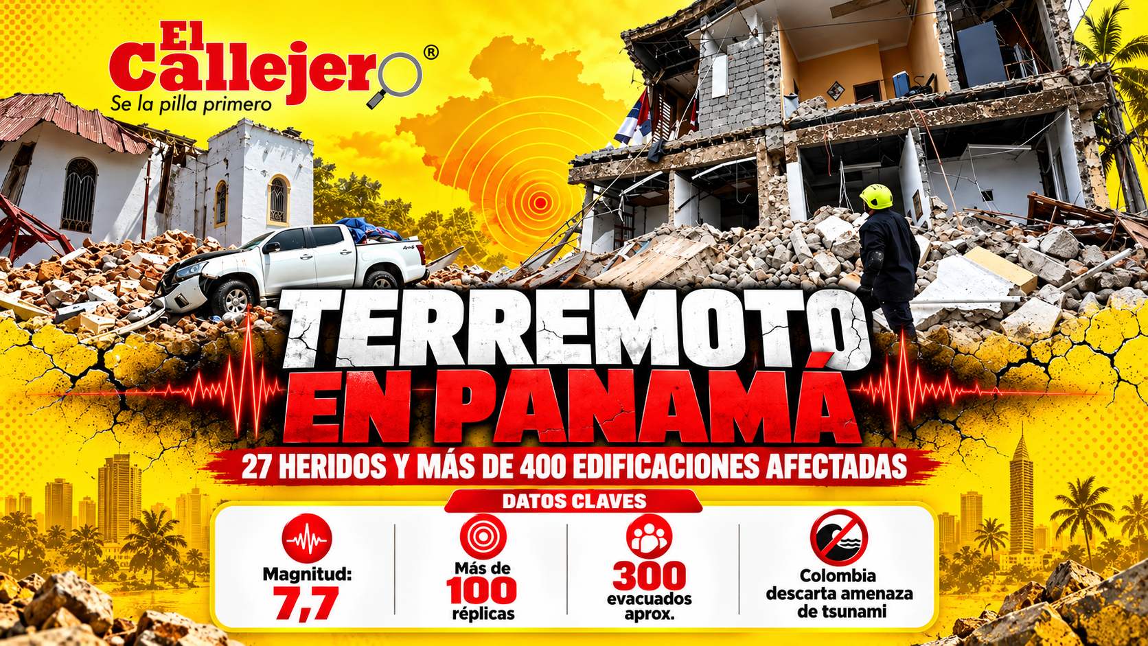 Terremoto en Panamá deja 27 heridos y más de 400 edificaciones afectadas