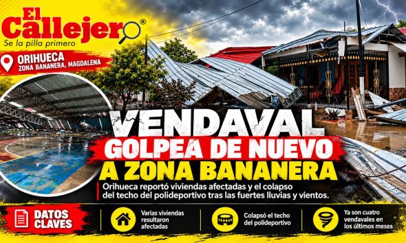 Un vendaval vuelve a golpear al municipio de Zona Bananera